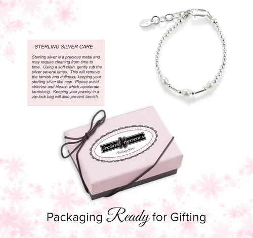 Vista 5 de Cherished Moments Bracelet, .925 Sterling Silver or 14K Gold-Plated Plata perla (5-10 años)