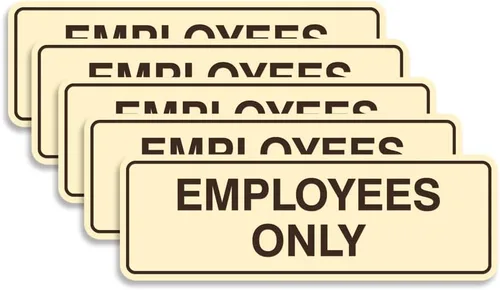 Vista 19 de Letrero estándar de solo empleados - Negro - Pequeño (1 paquete)