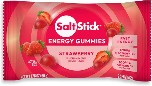 Vista 5 de SaltStick Gomitas energéticas con electrolitos, manzana verde, gomitas de electrolitos fáciles de masticar, masticables energéticos que saben muy