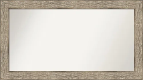Vista 382 de Amanti Art Espejo de baño plateado para sobre fregadero, 26 x 26 pulgadas, espejo cuadrado de níquel pulido, marco de madera tradicional mediano, se