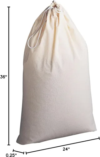 Vista 6 de Household Essentials Cotton Laundry Bag, Large, 100% Cotton,Drawstring Top with Cord Lock,Machine Washable, 3 to 4 Load Capacity, Versatile &