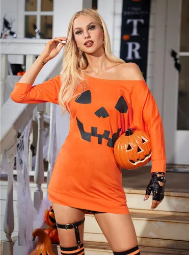 Vista 4 de For G and PL Tops de manga 34 con hombros descubiertos para Halloween para mujer