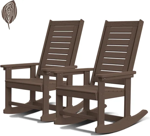 Vista 10 de GREENVINES Oversized Outdoor Rocking Chair, HDPE Rocker, Aqua