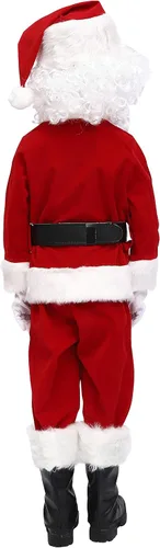 Vista 4 de OVOV 11 piezas completo de Papá Noel disfraz de Navidad para fiesta de Navidad cosplay