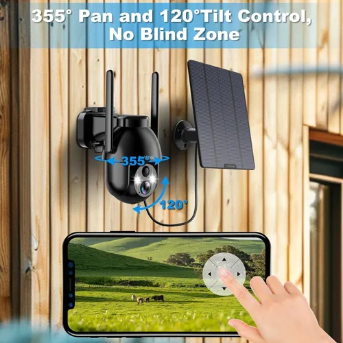 Vista 3 de SeeVision Cámara de seguridad celular 4G LTE, sin WiFi con tarjeta SIM integrada, cámaras de seguridad solares inalámbricas para exteriores con 3MP