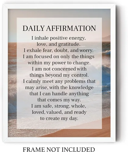 Vista 8 de Daily Affirmation Inspirational Print 8x10 UNFRAMED Motivational Wall Art Ideal for Home or Office Décor Great Modern Typographic Gift for