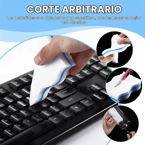Vista 4 de SiliFine Magic - Borrador de esponja extra duradero de 3 capas de densidad, almohadillas de limpieza a granel gruesas y duraderas para baño, cocina
