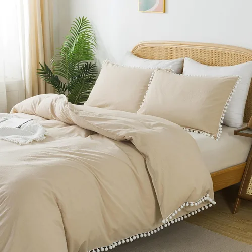 Vista 10 de Softta Grils - Juego de cama con pompones y volantes