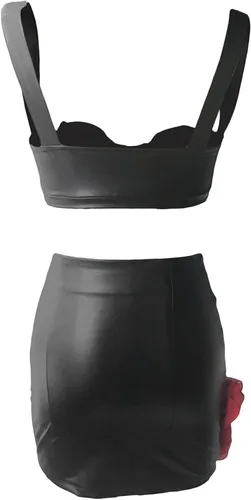 Vista 5 de Vestido corto sexy floral en 3D para mujer, Y2K, sin mangas, con hombros descubiertos, vestido de fiesta corto, fruncido, sin espalda