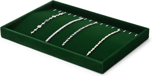 Vista 4 de Bandeja de terciopelo para joyas, 16 ranuras, organizador de cajones para collares, pulseras, relojes