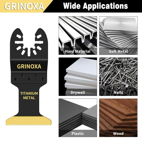 Vista 8 de 3 cuchillas oscilantes de titanio, cuchillas multiherramienta universales profesionales para uñas de metal y madera, aptas para Dewalt Milwaukee