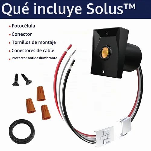 Vista 5 de Solus Sensor de atardecer a amanecer con enchufe de cambio Ezee - Sensor de fotocélula exterior para postes de lámpara de 3 pulgadas Negro