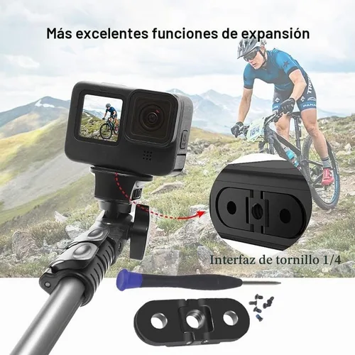 Vista 3 de Dedos plegables de repuesto para GoPro Hero11/10/9/8 Soporte adaptador de imán con 1/4 trípode conectar puerto para mango de vivienda Monopod