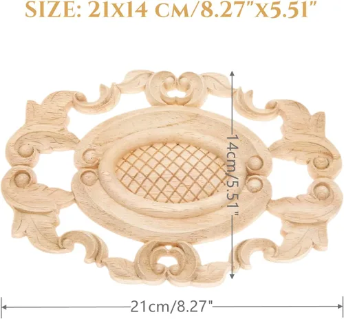 Vista 2 de 1 pieza centro tallado en madera apliques onlays tallas de madera Estilo B
