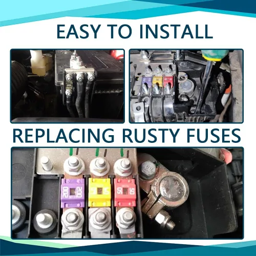 Vista 7 de Fusible AMI/Midi de 3 piezas, 100 amperios de alta corriente, atornillado, universal para automóviles, camiones, vehículos de construcción