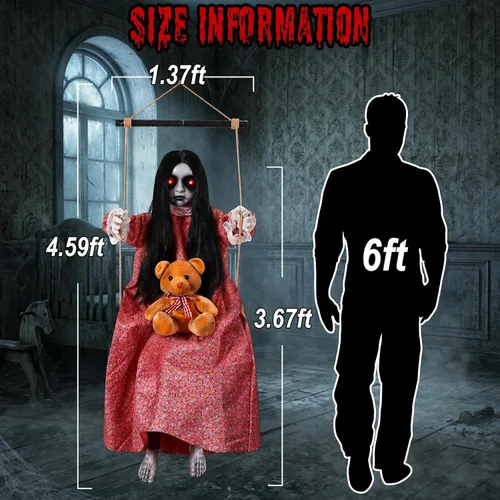Vista 3 de Decoraciones animadas colgantes de dibujos animados de Halloween para niña