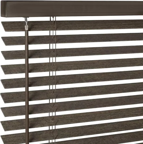 Vista 38 de Persianas de madera real de 2 pulgadas para ventanas de interior, persianas venecianas opacas de madera maciza, tamaño personalizado, color cereza