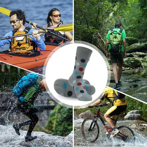Vista 4 de RANDY SUN Calcetines de pesca impermeables, Certificado SGS Unisex Correr Kayak Senderismo Calcetines Transpirables 1 Par