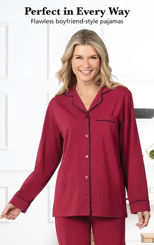 Vista 74 de PajamaGram Conjunto de pijama para mujer – Pijama para mujer, jersey novio, 100% algodón