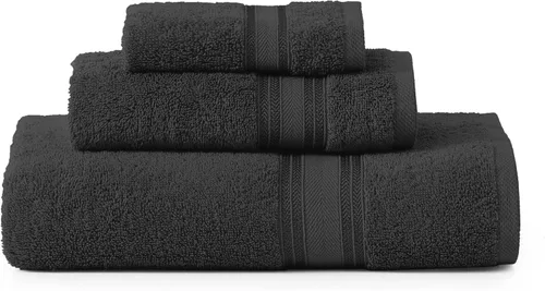 Vista 84 de LANE LINEN Juego de toallas de baño de lujo, 3 piezas, 100% algodón, secado rápido, extra aborbentes, juego de toallas súper suaves, 1 toalla de Gris