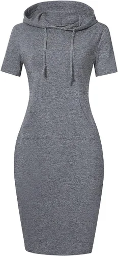 Vista 6 de MISSKY Vestido con capucha para mujer Negro&blanco