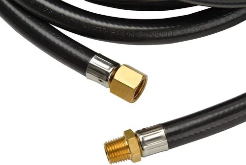 Vista 6 de only fire 5 pies de extensión de propano/manguera de electrodoméstico para gas propano, 1/4" macho NPT x 1/4" hembra con asiento de bola y ajuste