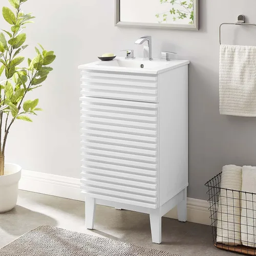 Vista 173 de Modway Render 23.5" tocador de baño en nogal (lavabo no incluido)