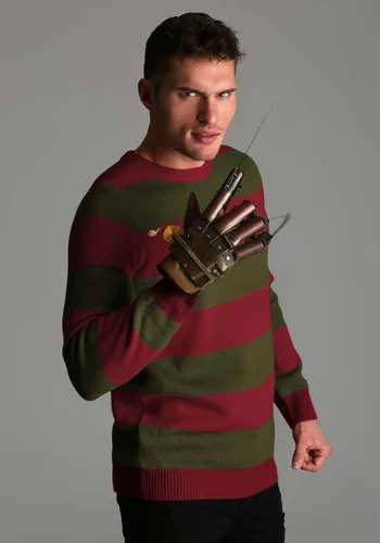 Vista 3 de Nightmare on Elm Street Freddy Krueger - Suéter a rayas, suéter feo de personaje de película de terror de Halloween
