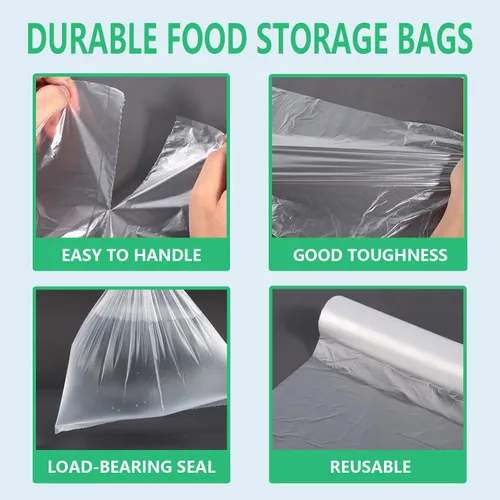 Vista 5 de 9527 Product 12" x 16" Bolsa de plástico transparente para almacenamiento de alimentos en un rollo, 350 bolsas un rollo