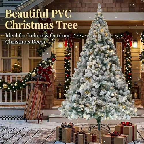 Vista 5 de Árbol de Navidad de 5 pies con luz, árbol de Navidad artificial de nieve
