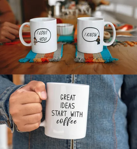 Vista 3 de Fantastic Gifts Taza con foto personalizada con texto personalizado, sube tu imagen con diferentes diseños Taza con Foto Personalizada y Texto Taza