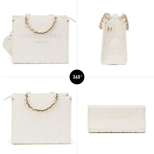 Vista 6 de Bolso de mano para mujer, bolsa satchel con asa superior y correa para el hombro