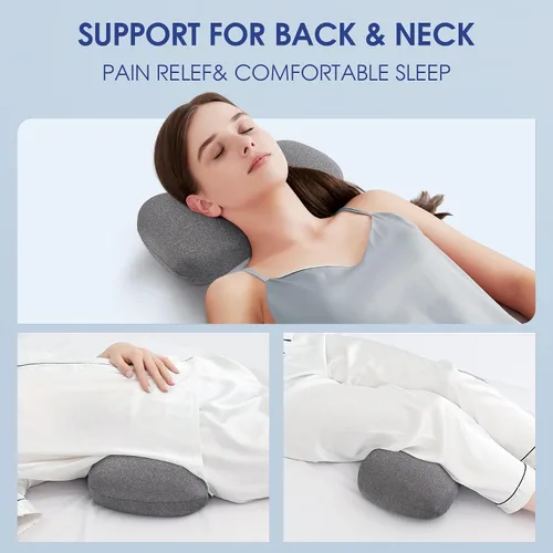 Vista 6 de COMFYTHERA Almohada cervical para el cuello para aliviar el dolor de dormir, almohada de cuello pequeño de espuma viscoelástica para aliviar