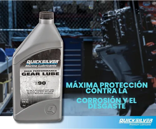 Vista 4 de Quicksilver 858065Q01 SAE 90 Lubricante de engranajes de alto rendimiento, 2.5 galones