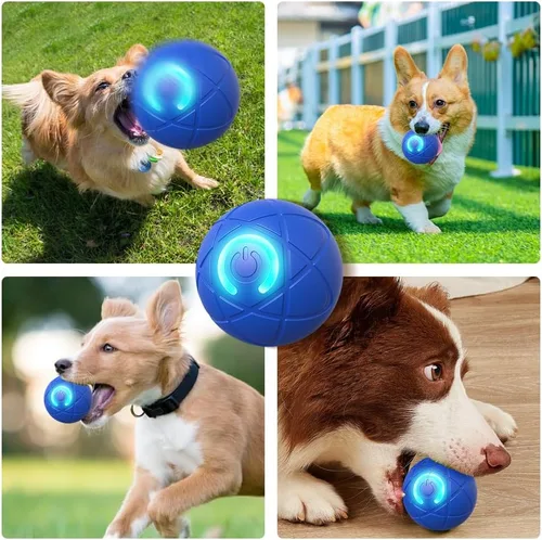 Vista 7 de Juguetes interactivos para perros pequeños, bolas para perros pequeños, bolas rodantes automáticas para cachorros, perros pequeños y medianos