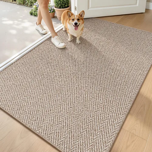 Vista 14 de LUMI Tapete ultradelgado para puerta de interior de 17 x 30 pulgadas, tapete de entrada antideslizante, tapete de perfil bajo, tapete de diseño