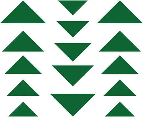 Vista 4 de Juego de 15 calcomanías de vinilo para pared, patrones triangulares sólidos, de 3 a 9 pulgadas cada uno, decoración moderna para el hogar