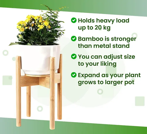 Vista 7 de ZPirates Soporte para Plantas de Interior - Ajustable Lateralmente para Adaptarse a Macetas de 8, 10 o 12 Pulgadas de Ancho para Plantas
