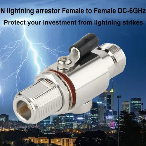 Vista 5 de Tipo N Pararrayos DC-6 GHz N Hembra a Hembra Protector contra sobretensiones de relámpago