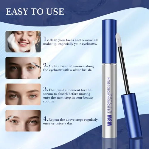 Vista 5 de Suero para cejas, suero de crecimiento de cejas fórmula avanzada para aumentar las pestañas de cejas más largas, más completas y gruesas