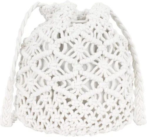 Vista 4 de Meyaus Mini bolso cruzado de ganchillo de algodón para mujer, bolso de hombro de playa de verano con cordón