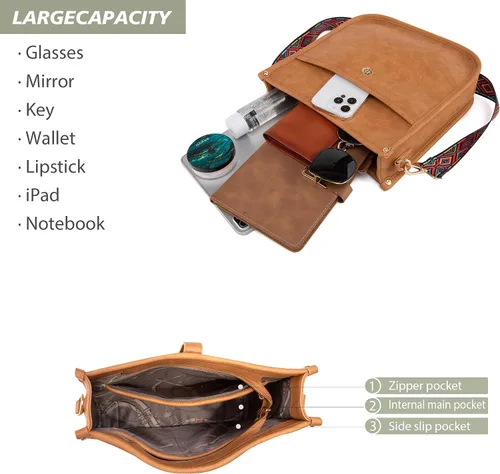 Vista 7 de Montana West Bolsos cruzados para mujer, diseño de moda, con correa ajustable para guitarra