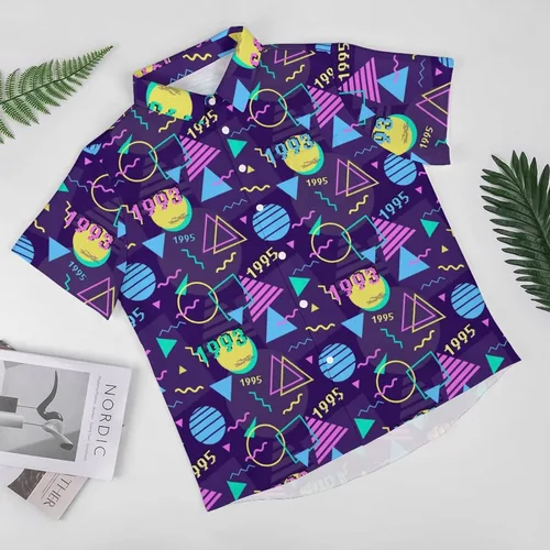 Vista 6 de Camisas hawaianas para hombre, estilo casual, con botones, manga corta, ropa de playa para hombre