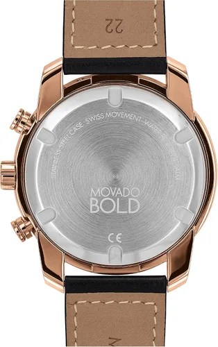 Vista 3 de Movado Bold Verso Swiss Qtz - Reloj casual de acero inoxidable y correa de cuero para hombre color negro modelo 3600739 Gris Reloj de cuarzo