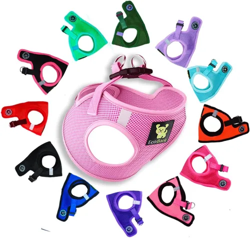 Vista 38 de EcoBark - Arnés para perro, arneses de taza de té ecológicos para perros XXS, XS y pequeños - Arnés reflectante y ajustable para cuerpo mini