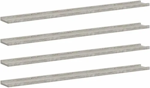 Vista 21 de Black Floating Shelves Set of 4, Wall Mounted MDF Shelves with Matte Finish for Living Room, Bedroom Decor Display