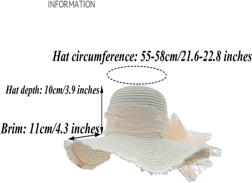 Vista 6 de Women hat Floppy Wide Brim Summer Beach Straw UPF Sun Fisherman's Cold Beige 1