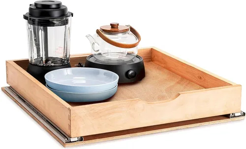 Vista 14 de Cajones extraíbles para armarios de cocina, organizador de gabinete extraíble, cajón extraíble de gabinete de madera totalmente montado, instalación