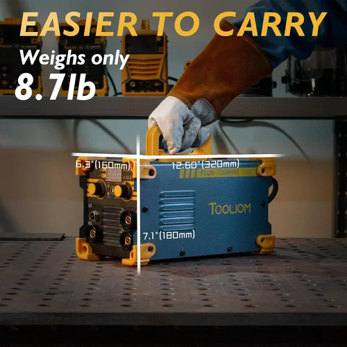 Vista 2 de TOOLIOM 135A Mini Soldador MIG de núcleo de flujo 110V Soldador MIG sin gas Flux MIG/Lift TIG/Stick Máquina de soldadura 3 en 1 Portátil