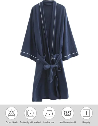 Vista 7 de YIMANIE - Bata de baño de algodón para hombre